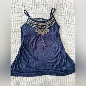 Design History Navy Camisole with Embellishments